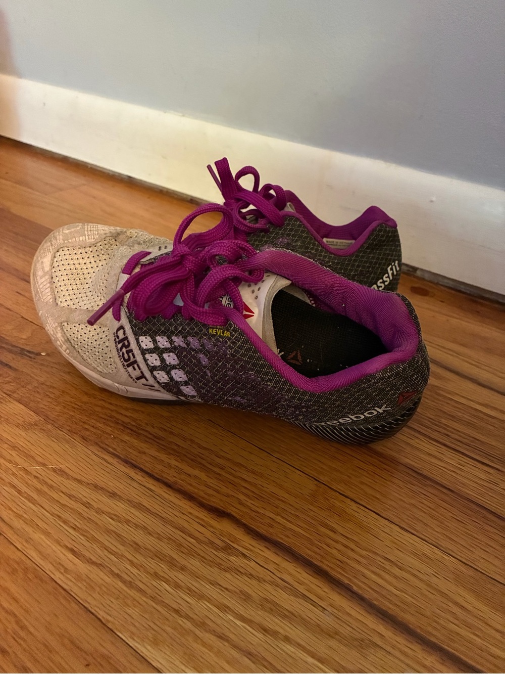 Reebok Women's White and Purple CrossFit Training Sneakers